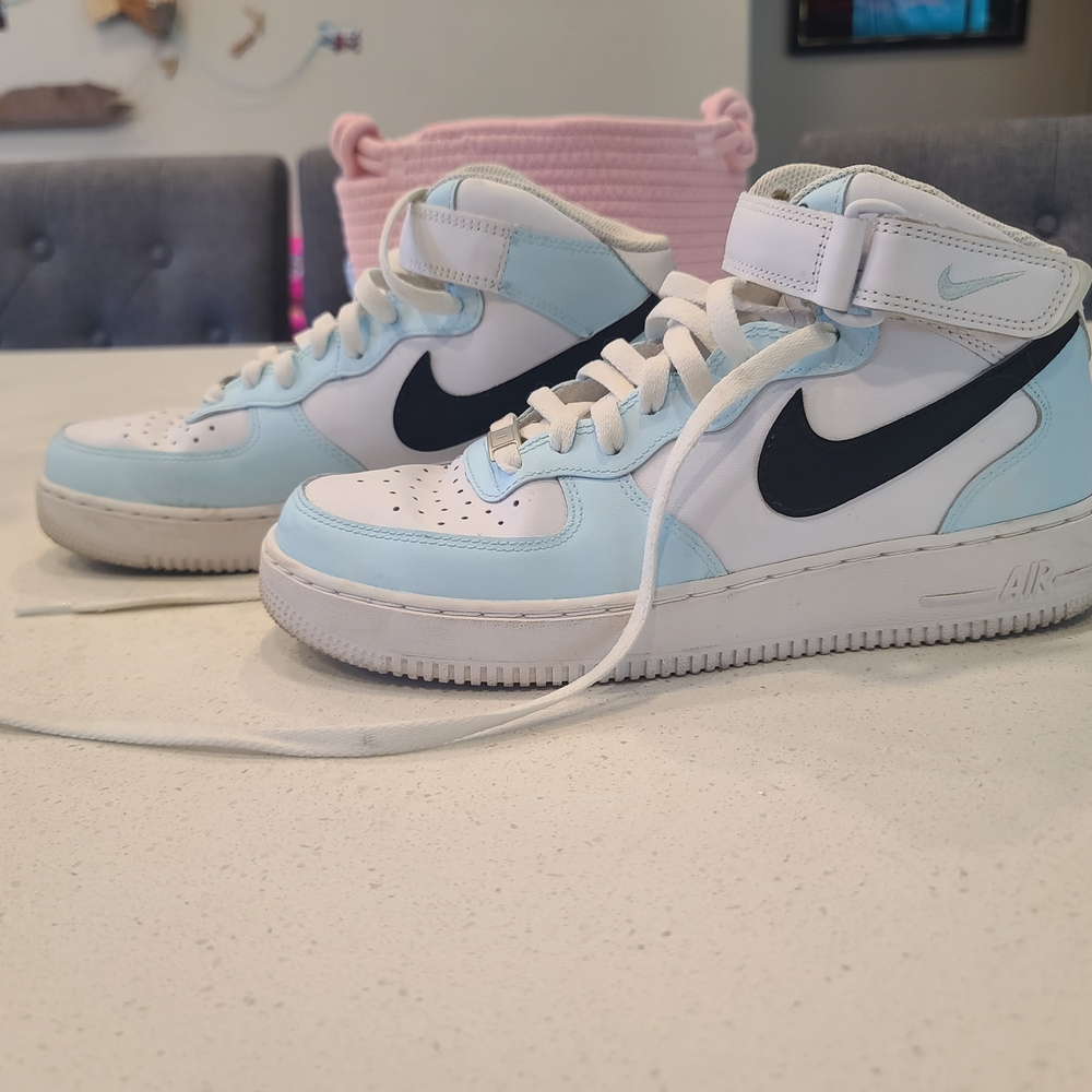Nike Air Force 1 High ’07 – White/University Blue/Black – Size 8.5